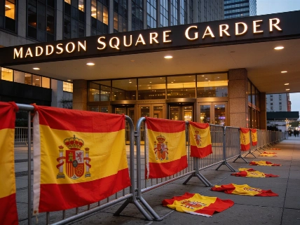 Испанские болельщики устроили массовый флешмоб у Madison Square Garden RUSSPAIN.RU