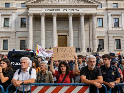 Полиция оцепила парламент Испании из-за протестов против жилищных декретов RUSSPAIN.RU
