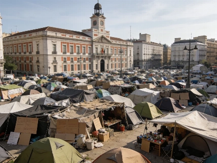 Площадь Соль стала самоуправляемым лагерем протеста в центре Мадрида RUSSPAIN.RU