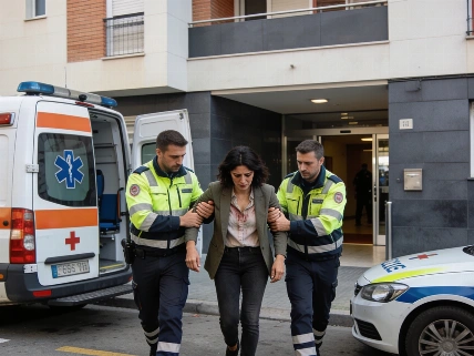 Полиция и скорая у дома Габриэлы Гильен после получения письма RUSSPAIN.RU