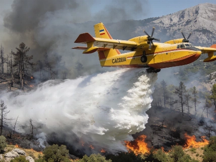 Как пилоты Canadair сбрасывают 6 000 литров воды на пожар без автоматики RUSSPAIN