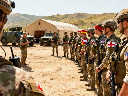 Многонациональные подразделения тренируются на базе в Мухровани RUSSPAIN