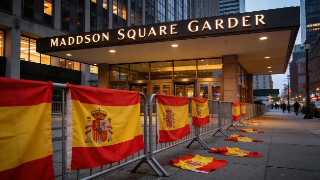 Испанские болельщики устроили массовый флешмоб у Madison Square Garden RUSSPAIN