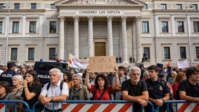 Полиция оцепила парламент Испании из-за протестов против жилищных декретов RUSSPAIN.RU