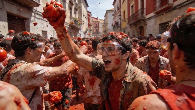 22 тысячи участников и 150 тонн томатов: как прошла La Tomatina в Буньоле RUSSPAIN