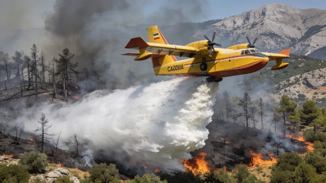 Как пилоты Canadair сбрасывают 6 000 литров воды на пожар без автоматики RUSSPAIN