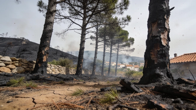 Пожар в Касавьехе: село уцелело, но сгорела почти вся сьерра RUSSPAIN