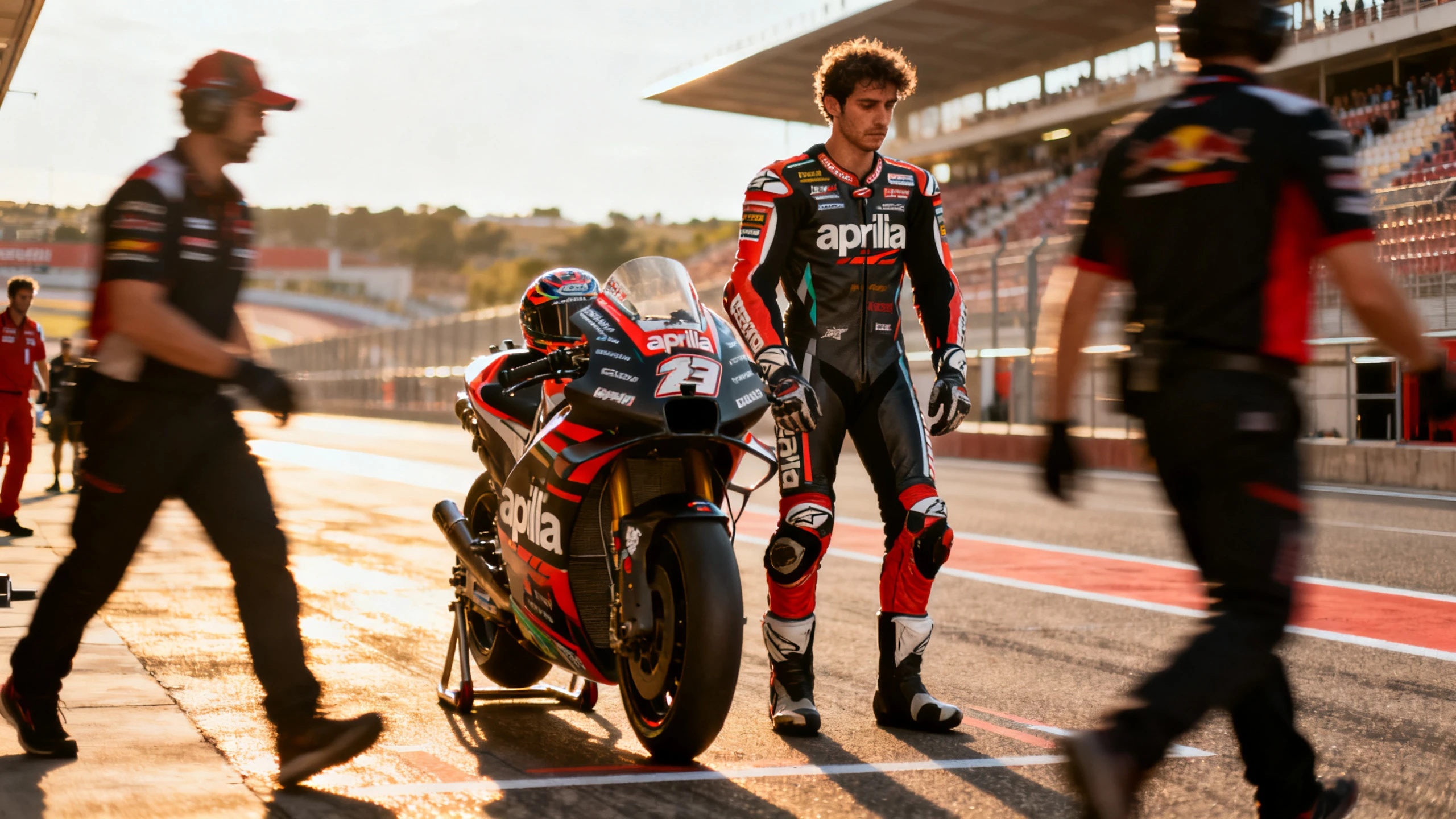 Проблемы с передней шиной лишили пилота Aprilia шанса на призовую позицию в Барселоне RUSSPAIN