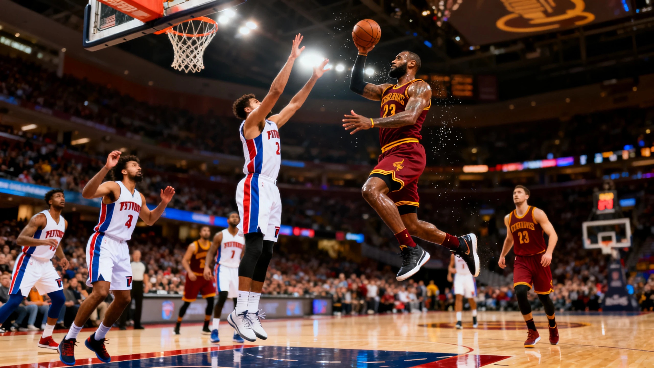 Рекордные показатели игроков Cleveland Cavaliers и Detroit Pistons в последней встрече RUSSPAIN