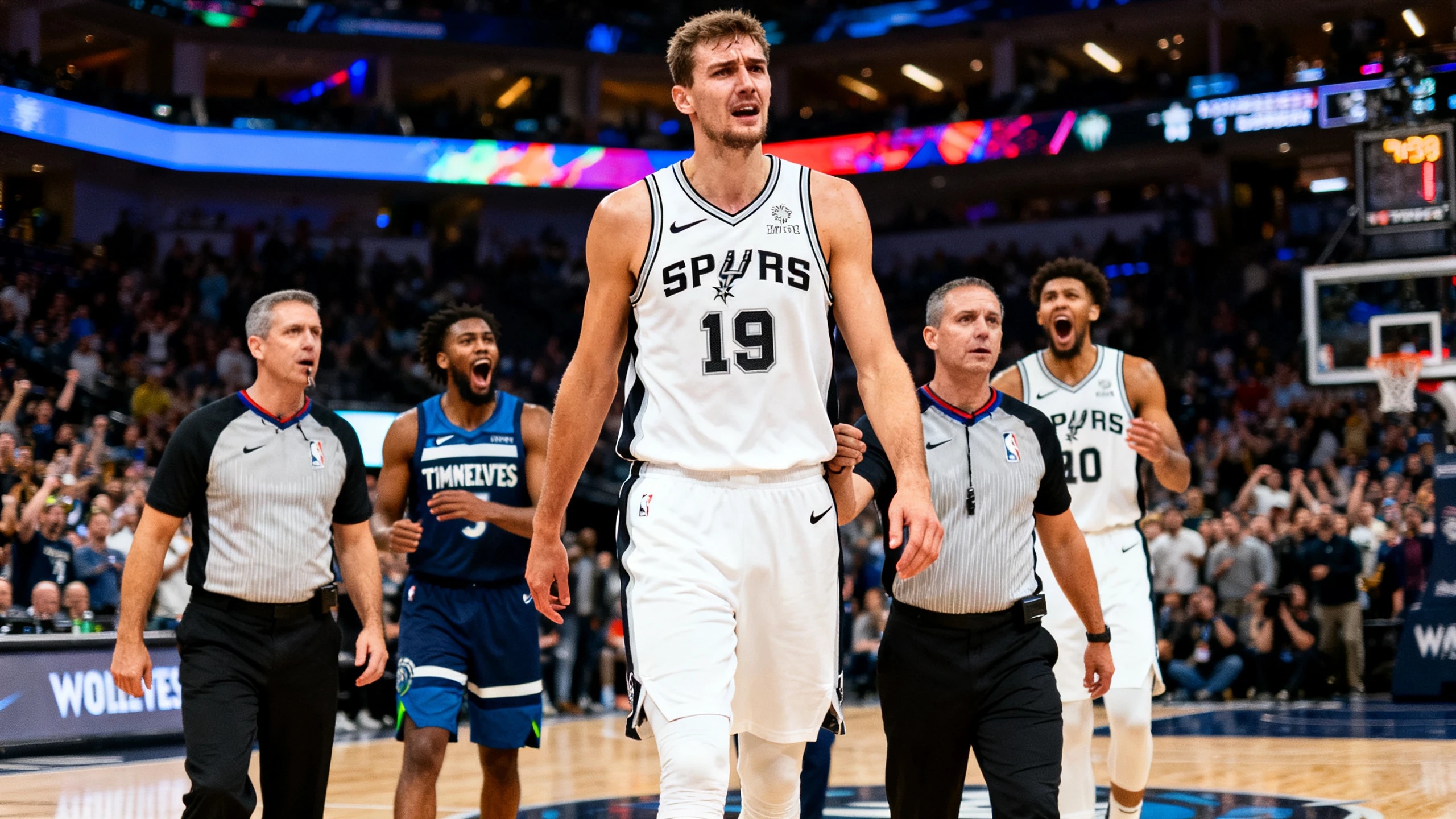 Эмоции на паркете: удаление Wembanyama меняет ход серии Spurs и Timberwolves RUSSPAIN