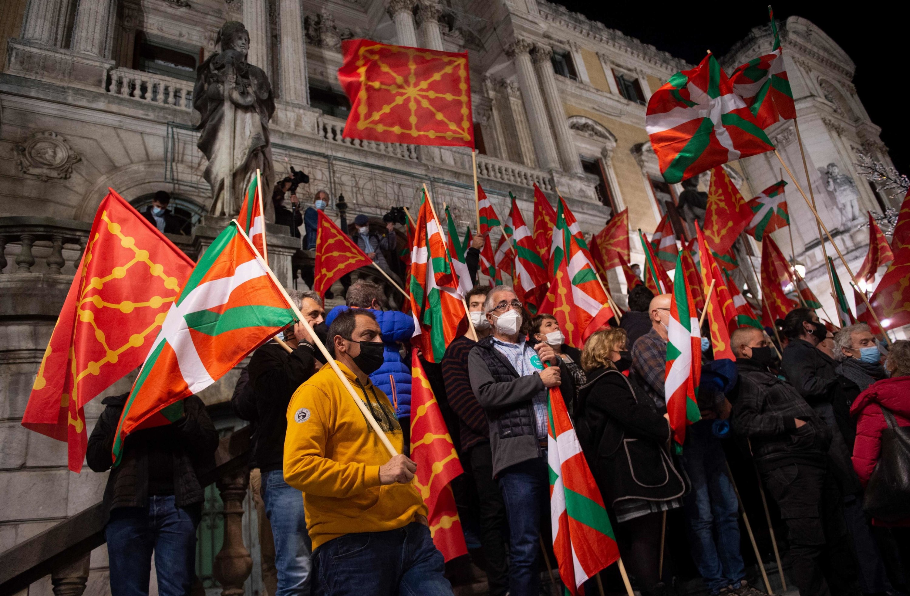Manifestantes en la marcha independentista en Bilbao. RUSSPAIN
