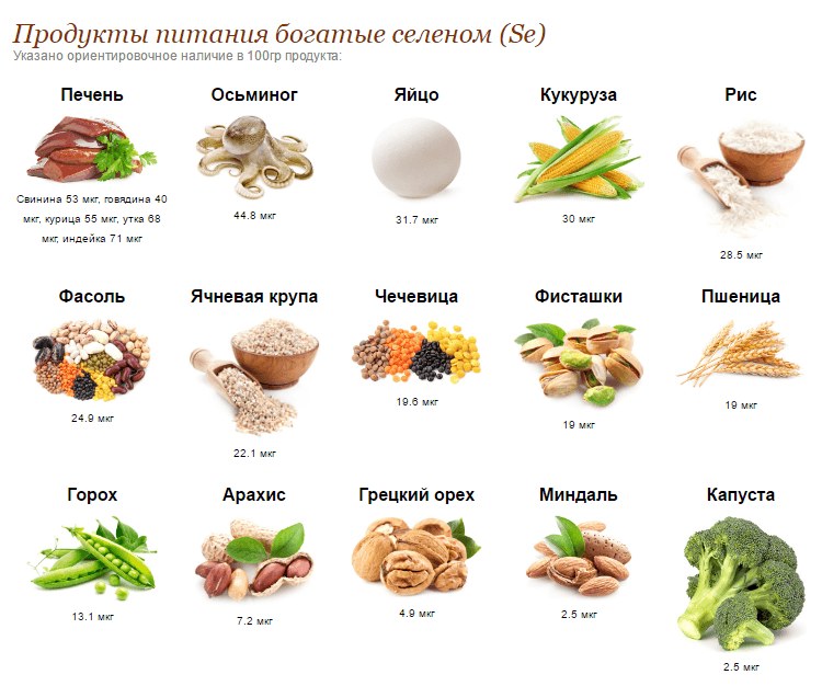 Содержание селена в натуральных продуктах. Исследование №1 RUSSPAIN