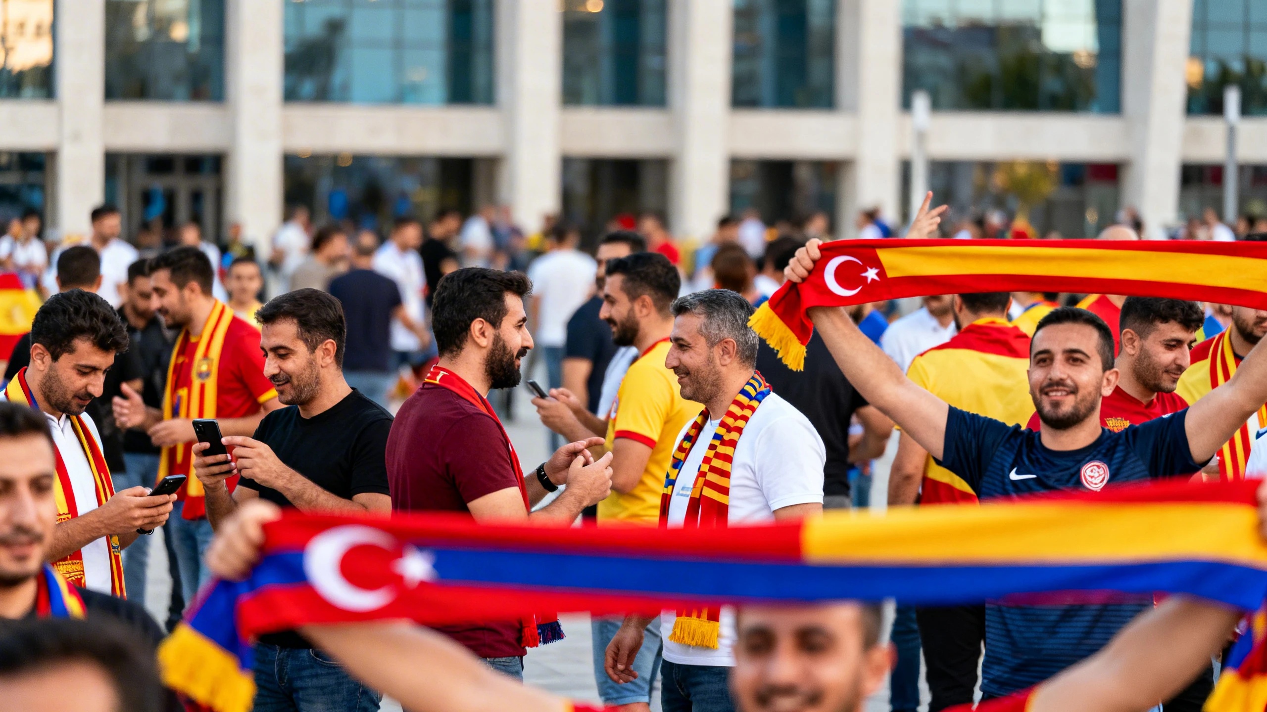 Неожиданные лозунги турецких болельщиков на улицах Samsun RUSSPAIN