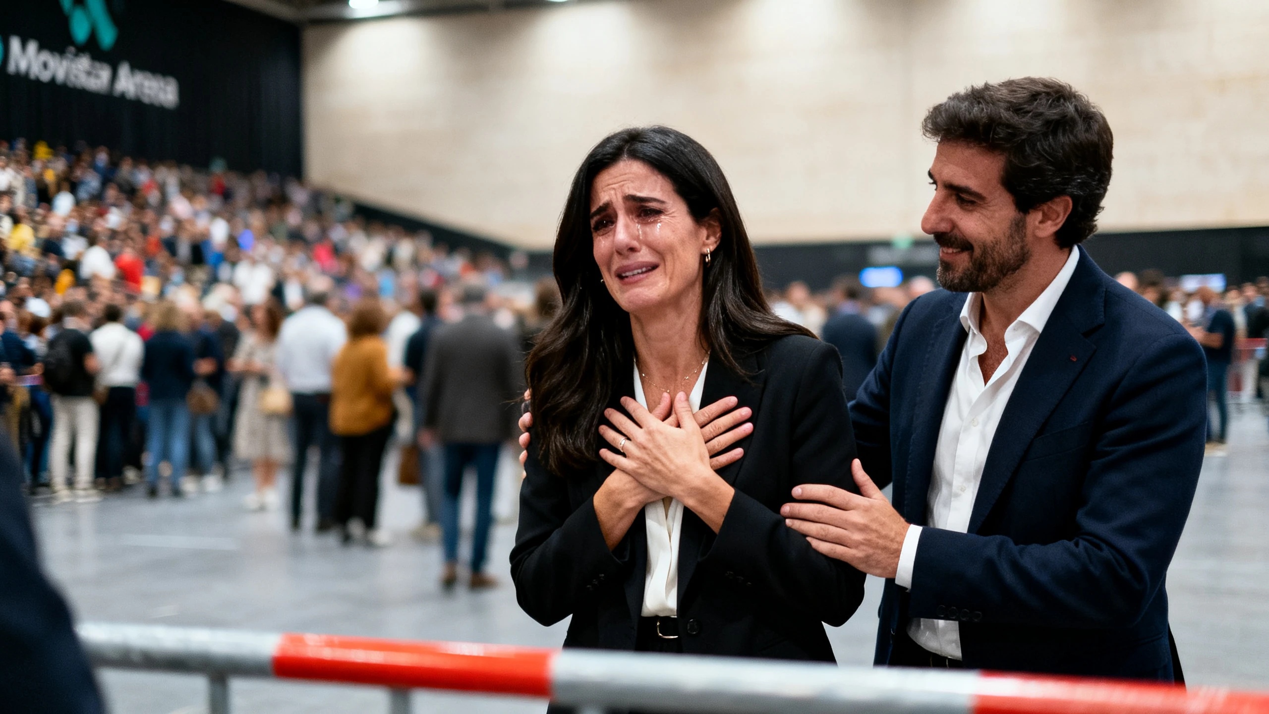 В Movistar Arena супруги Фалько и Ониева оказались в центре внимания из-за реакции на приезд Папы RUSSPAIN